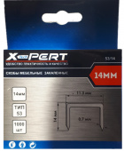 Скобы закаленные мебельные Тип-53 *X-PERT*, 1000 шт./уп, 6 мм, арт. №106.55